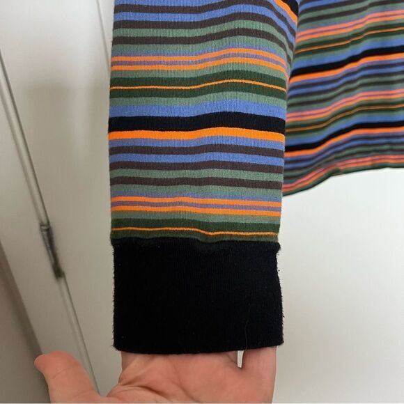 HUF Shirt Mens Small Striped Long Sleeve Pullover Worldwide Logo Embroidered - Picture 7 of 13